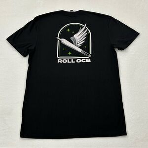 Roll OCB Flying Joint 420 Graphic Logo Black Short Sleeve Tee Shirt Mens Size M